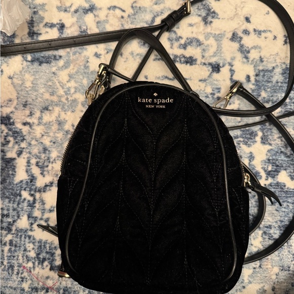 Kate Spade Black Quilted Mini Backpack - Picture 1 of 4